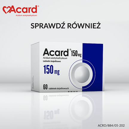 Acard 75 mg, 60 tabletek dojelitowych - Układ sercowo-naczyniowy