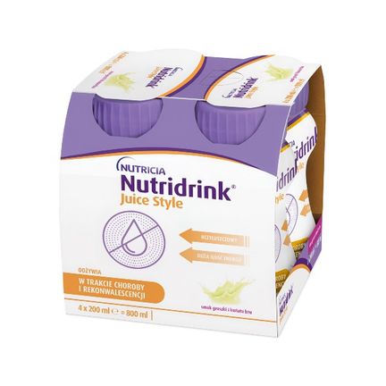 Nutridrink Juice Style, o smaku gruszki i kwiatu bzu, 4 x 200 ml - zdjęcie produktu