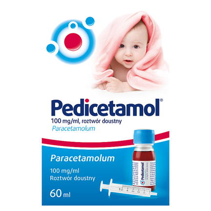 Pedicetamol 100 mg/ml, roztwór doustny, 60 ml - PRODUKT LECZNICZY NIEREFUNDOWANY OTC
