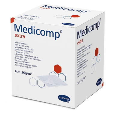 Medicomp Extra, kompresy jau0142owe 5 cm na 5 cm, 2 x 25 sztuk