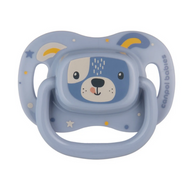 Canpol babies Smoczek silikonowy 6-18m symetryczny Cute Animals, niebieski, 1 sztuka