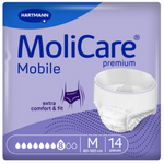 Majtki chłonne MoliCare Premium Mobile, 8/10 kropli, rozmiar M, 14 sztuk