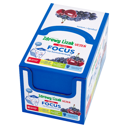 Zdrowy Lizak Uczeń Focus, bez cukru, 40 sztuk - SUPLEMENT DIETY
