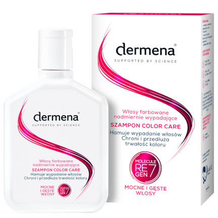 Dermena Color Care, szampon do włosów farbowanych nadmiernie wypadających, 200 ml - zdjęcie produktu