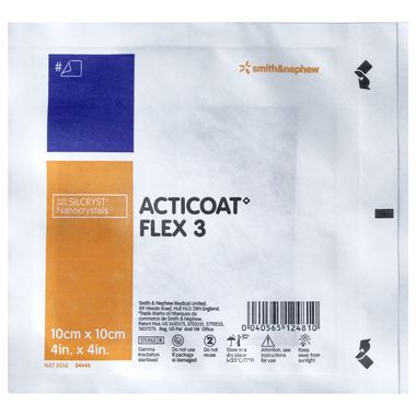 Acticoat Flex 3, 10 cm x 10 cm,  opatrunek ze srebrem, 1 opatrunek