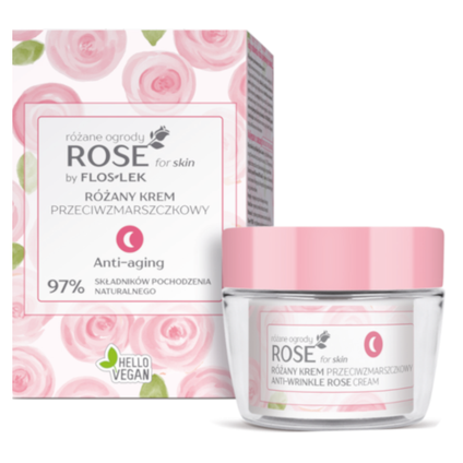 FLOS-LEK Floslek Laboratorium Rose for skin, różany krem przeciwzmarszczkowy na noc, 50 ml — Składniki i ocena
