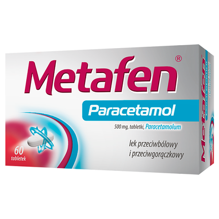 Metafen Paracetamol 500 mg, 60 tabletek - zdjęcie produktu