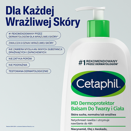 Cetaphil MD Dermoprotektor, balsam do twarzy i ciała, 1000 ml - BALSAM