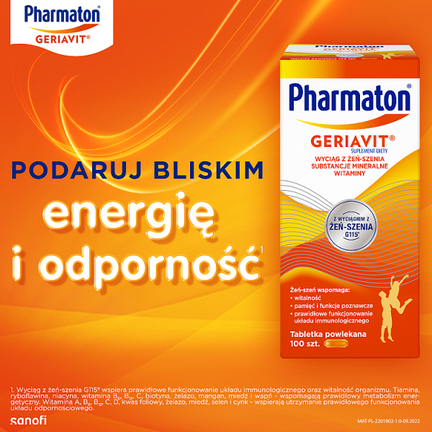 Pharmaton Geriavit, 100 tabletek - SUPLEMENT DIETY