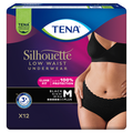 Majtki chłonne TENA Silhouette Black z niskim stanem, rozmiar M, 12 sztuk  - zdjęcie produktu