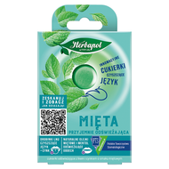 Herbapol Cukierki czyszczące język z lnem i cynkiem o smaku miętowym, 8 sztuk