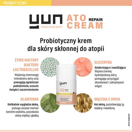 Yun Ato Repair Cream, krem probiotyczny, 50 ml  - Dorosły