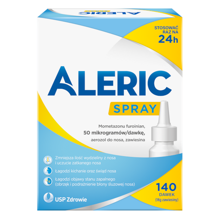 Aleric Spray 50 mcg/dawkę, aerozol do nosa, zawiesina, 140 dawek - zdjęcie produktu