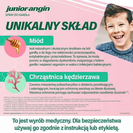 Junior-angin spray do gardła, 20 ml - MEDICAL BRANDS