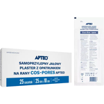 Apteo, Samoprzylepny jałowy plaster z opatrunkiem na rany cos-pores, 25 x 10 cm, 25 sztuk