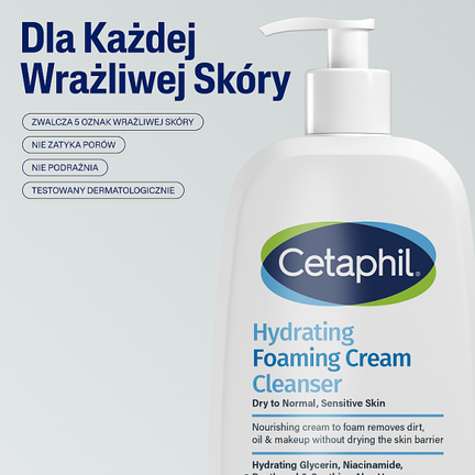 Cetaphil Hydro Foam, kremowa pianka oczyszczająca, 236 ml - PIANKA