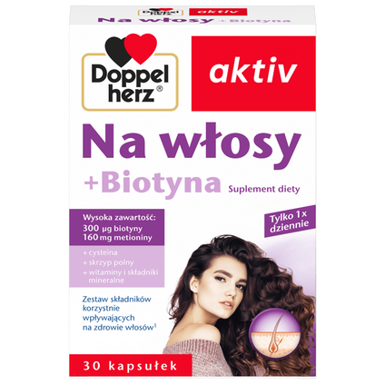 QUEISSER Doppelherz aktiv Na włosy + biotyna, 30 kapsułek — Składniki i ocena