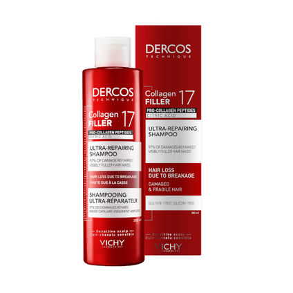 L'OREAL Vichy Dercos, Collagen 17 Filler, szampon ultra-regenerujący, 200 ml — Inhaltsstoffe i ocena