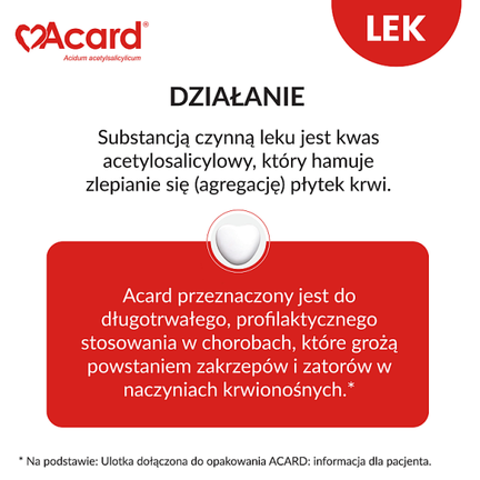 Acard 75 mg, 60 tabletek dojelitowych - 5909990672523