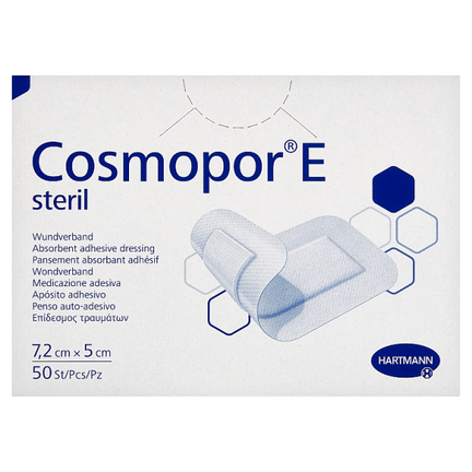 Cosmopor E, 7,2 cm x 5 cm, na rany pooperacyjne i pozabiegowe, 50 opatrunków  - WYRÓB MEDYCZNY