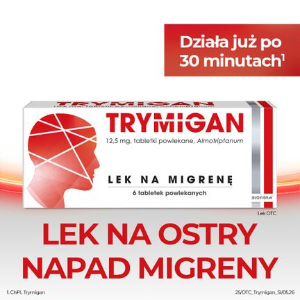 Trymigan, 12,5 mg, 6 tabletek powlekanych - PRODUKT LECZNICZY NIEREFUNDOWANY OTC