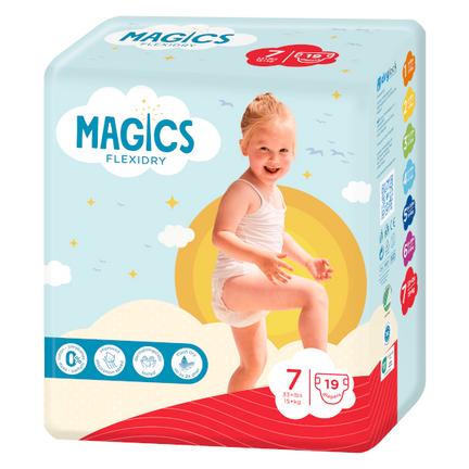 Magics Flexidry, pieluchomajtki, XXL (17 kg+), 19 sztuk - zdjęcie produktu