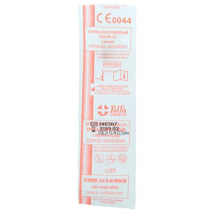 Strzykawka insulinowa z dopakowaną igłą, 1 ml/40 j.m. - zdjęcie produktu