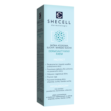 CELTHER POLSKA Shecell Dermatologic Protect, skóra atopowa, dermoaktywny krem, 40 ml — Składniki i ocena