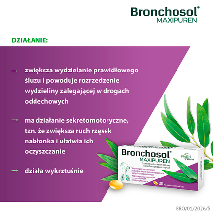 Bronchosol MAXIPUREN, 30 kapsułek dojelitowych  - Dorosły, Młodzież, Senior