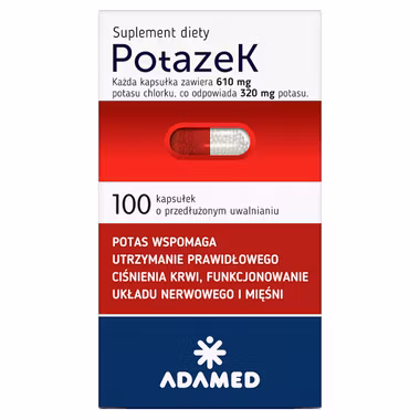 Potazek 0,61g 100 kapsułek o zmodyfikowanym uwalnianiu