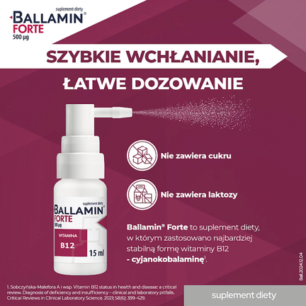 Ballamin Forte, spray, 15 ml - Dorosły, Senior