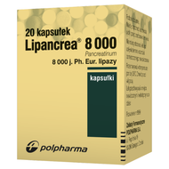 Lipancrea 8 000 j.m, 20 kapsułek