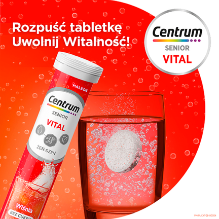 Centrum Vital Senior, 20 tabletek musujących - Uzupełniające dietę, Wspierające