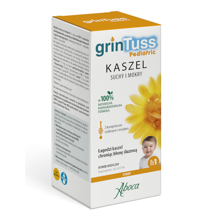 GrinTuss Pediatric, syrop dla dzieci na kaszel suchy i mokry, 180 g - zdjęcie produktu