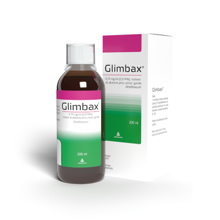 Glimbax, roztwór do płukania jamy ustnej i gardła, 200 ml - zdjęcie produktu