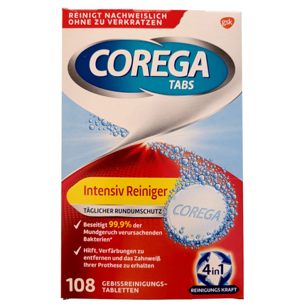 Corega tabs Czyszczenie protez, 108 tabletek - zdjęcie produktu