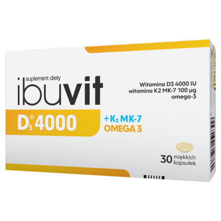 Ibuvit D3 4000 + K2 MK-7 Omega 3, 30 kapsułek  - zdjęcie produktu