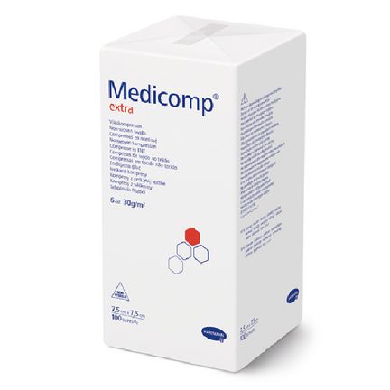 Medicomp Extra 6W, 5 cm x 5 cm, kompresy niejałowe z włókniny, 100 sztuk - zdjęcie produktu