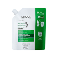 Vichy Dercos, szampon przeciwłupieżowy do włosów normalnych i przetłuszczających się, refill, 390 ml