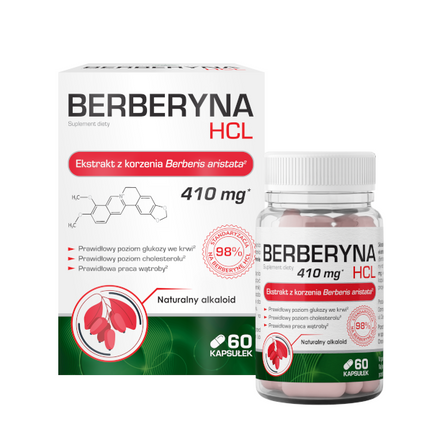 Berberyna HCL 410 mg, 60 kapsułek - zdjęcie produktu