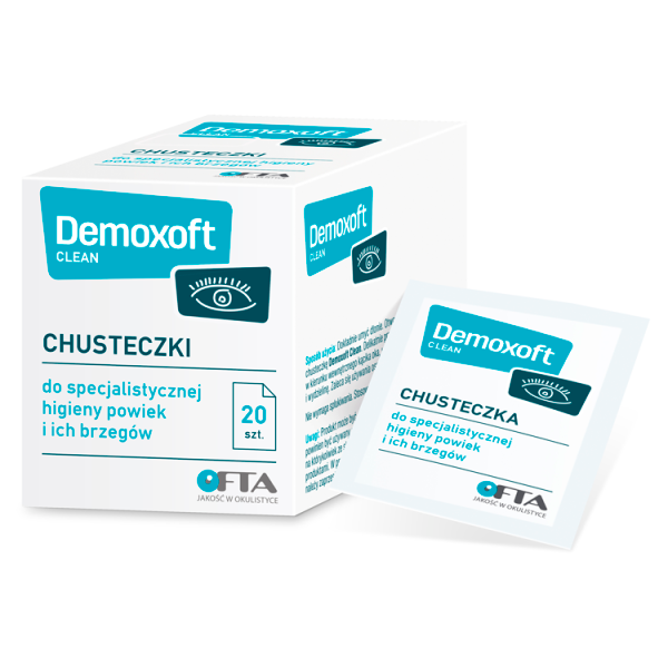 Demoxoft Clean, chusteczki do pielęgnacji powiek, 20 sztuk