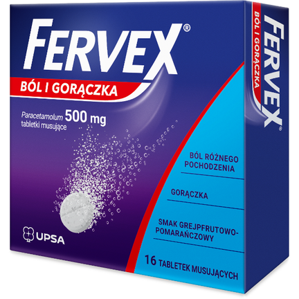 Fervex ból i gorączka, 16 tabletek musujących - zdjęcie produktu