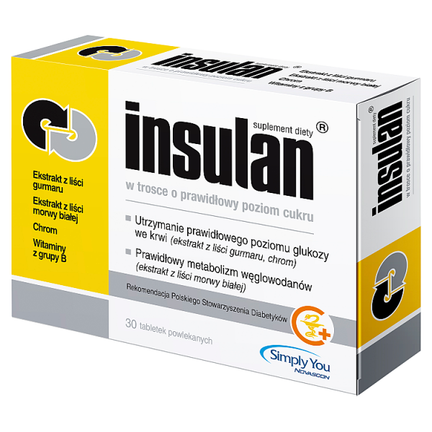Insulan, 30 tabletek powlekanych - SUPLEMENT DIETY
