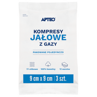 Kompresy jałowe z gazy 9 cm x 9 cm, 3 sztuki