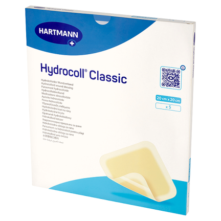 Hydrocoll, opatrunek jałowy, 20 cm x 20 cm, 5 sztuk - 26942327025251