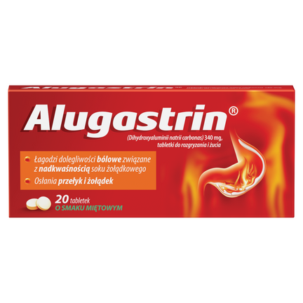 Alugastrin 340 mg, 20 tabletek do rozgryzania i żucia - zdjęcie produktu