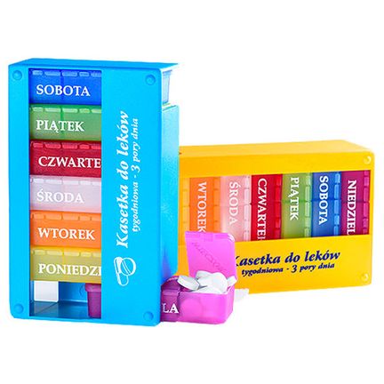 Kasetka na leki tygodniowa, 3 komorowa - zdjęcie produktu