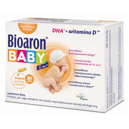 Bioaron Baby 0 m+, DHA + Witamina D, 90 kapsułek twist off - zdjęcie produktu