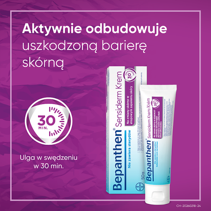 Bepanthen Sensiderm, krem, 50 g  - Kojące, Nawilżające, Przeciwświądowe