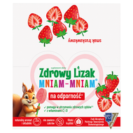 Zdrowy Lizak Mniam-Mniam, smak truskawkowy, 40 sztuk
